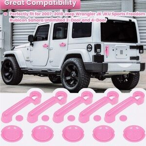 Jeep Wrangler JK JKU 2007-2018 Door Handle Cover+Tailgate Handle Trim 15PCS NIP